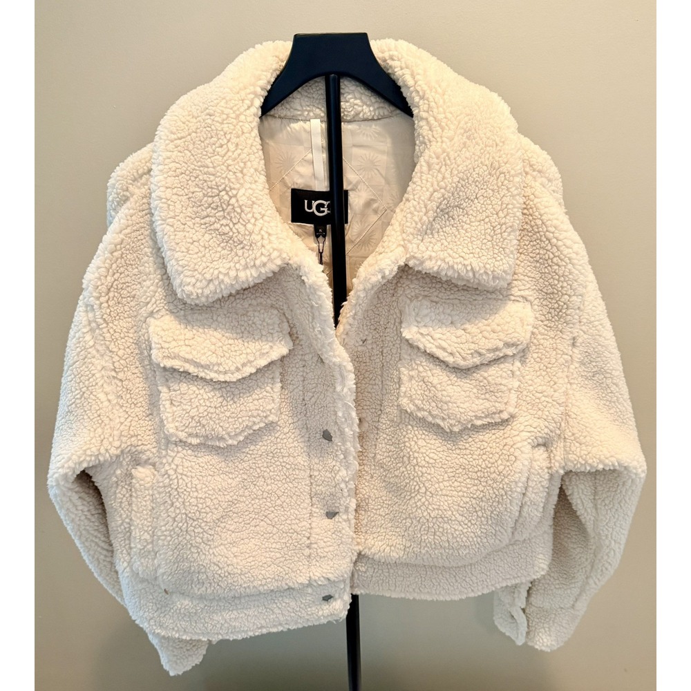 UGG-Frankie Sherpa Trucker Jacket Ivory Size XL